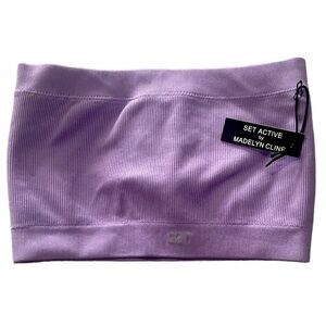 SET Active x Madelyn Cline Tube Top Sports Bra sz medium, purple